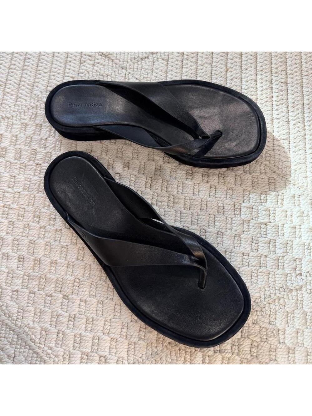 Reformation Eden Black Platform Flip Flop - Picture 3 of 6